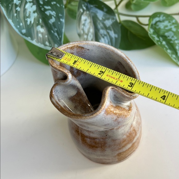 Handmade Studio Pottery Vase Crinkled Vintage - Picture 12 of 13
